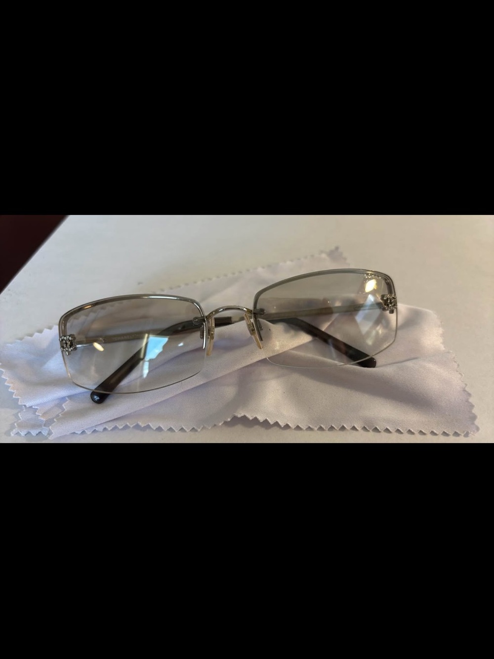 CHANEL Silver Rimless Gradient Vintage Sunglasses (RARE)